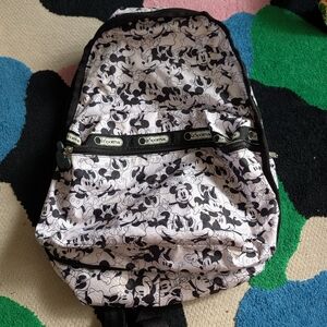Lesportsac Black and White Mickey Mouse Backpack